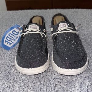 NWT! Hey Dude WOMEN Sparkly Charcoal Moccasins